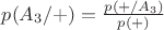 $p(A_3/+) = \frac{ p(+/A_3)}{p(+)}$