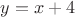 $y=x+4$