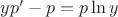 $yp'-p=p\ln y$