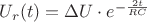 $U_r(t)=\Delta U \cdot e^{-\frac {2t} {RC}} $