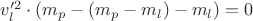 $v_l'^2 \cdot (m_p - (m_p - m_l) - m_l) = 0$