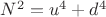 $N^2=u^4+d^4$ $N^2=u^4+d^4$