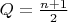 $Q=\frac{n+1}{2}$