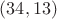 $(34,13)$