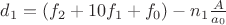 $d_{1} =(f_{2} +10f_{1} +f_{0} )-n_{1} \frac{A}{a_{0} }  $