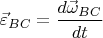 $\vec\varepsilon_{BC}=\dfrac{d\vec\omega_{BC}}{dt}$