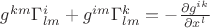 $g^{km}\Gamma^i_{lm}+g^{im}\Gamma^k_{lm}=-\frac{\partial g^{ik}}{\partial x^l}$ $g^{km}\Gamma^i_{lm}+g^{im}\Gamma^k_{lm}=-\frac{\partial g^{ik}}{\partial x^l}$
