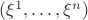 $(\xi^1,\ldots,\xi^n)$