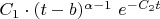 $C_1\cdot (t-b)^{\alpha-1} \ e^{-C_2 t}$