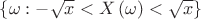 $\[\left\{ {\omega : - \sqrt x  < X\left( \omega  \right) < \sqrt x } \right\}\] $