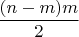 $\dfrac{(n-m)m}{2}$