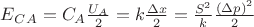$E_C_A = C_A \frac{U_A}{2}= k \frac{\Delta x}{2} = \frac{S^2}{k} \frac{(\Delta p)^2}{2}$
