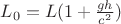 $L_{0} = L (1+\frac{gh}{c^{2}})$