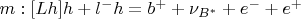 $m:[Lh]h + l^-h = b^+ + \nu_{B^*} + e^- + e^+$