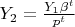$Y_2=\frac{Y_1 \beta^t}{p^t}$