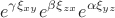 $$e^{\gamma \xi_{x y}}e^{\beta \xi_{z x}}e^{\alpha \xi_{y z}}$$