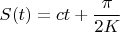 $$S(t) = ct + \frac{\pi}{2K}$$