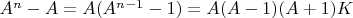 $A^n-A=A(A^{n-1}-1)=A(A-1)(A+1)K$