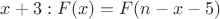 $x+3: F(x)=F(n-x-5)$