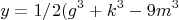 $$y=1/2(g^3+k^3-9m^3$$