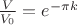 $\frac{V}{V_0}=e^{-\pi k}$