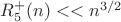 $R^{+}_5(n) << n^{3/2}$