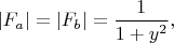 $|F_a| = |F_b|=\dfrac{1}{1+y^2},$