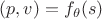 $(p, v) = f_\theta(s)$