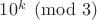 $10^k \pmod 3$