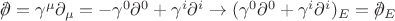 $\rlap{\(/\)}\partial = \gamma^{\mu} \partial_{\mu} = - \gamma^{0} \partial^{0} + \gamma^{i} \partial^{i} \rightarrow (\gamma^{0} \partial^{0} + \gamma^{i} \partial^{i})_E = \rlap{\(/\)}\partial_E$ $\rlap{\(/\)}\partial = \gamma^{\mu} \partial_{\mu} = - \gamma^{0} \partial^{0} + \gamma^{i} \partial^{i} \rightarrow (\gamma^{0} \partial^{0} + \gamma^{i} \partial^{i})_E = \rlap{\(/\)}\partial_E$