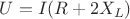 $U=I(R+2X_L)$