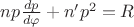 $np\frac{dp}{d\varphi} + n'p^2 = R$