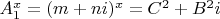 $A_1^x=(m+ni)^x=C^2+B^2i$