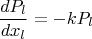 $$\frac{dP_l}{dx_l}=-kP_l$$