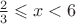 $\frac{2}{3} \leqslant x < 6$