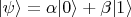 $| \psi \rangle = \alpha |0 \rangle + \beta |1 \rangle$