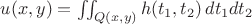$u(x,y)=\iint_{Q(x,y)} h(t_1,t_2)\, dt_1dt_2$