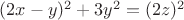 $(2x-y)^2+3y^2=(2z)^2$