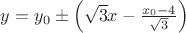 $y=y_0\pm\left(\sqrt{3}x- \frac{x_0-4}{\sqrt{3}}\right)$