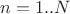 $n=1..N$
