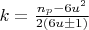 $ k = \frac{n_{p} - 6u^{2}} {2(6u \pm 1)} $