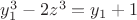 $y_1^3-2z^3=y_1+1$