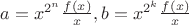 $a = x^{2^n}\frac{f(x)}{x}, b = x^{2^k}\frac{f(x)}{x}$