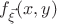 $f_{\vec{\xi}}(x,y)$