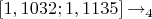 $[1,1032;1,1135] \to _4$