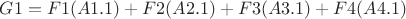 $G1=F1(A1.1)+F2(A2.1)+F3(A3.1)+F4(A4.1) $