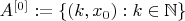 $A^{[0]} := \{(k,x_0) : k \in \mathbb{N}\}$