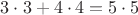$3\cdot3+4\cdot4=5\cdot5$