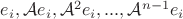 $  e_i,\mathcal{A} e_i, \mathcal{A}^{2} e_i, ... , \mathcal{A}^{n-1} e_i $