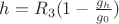 $h=R_3(1-\frac{g_h}{g_0})$